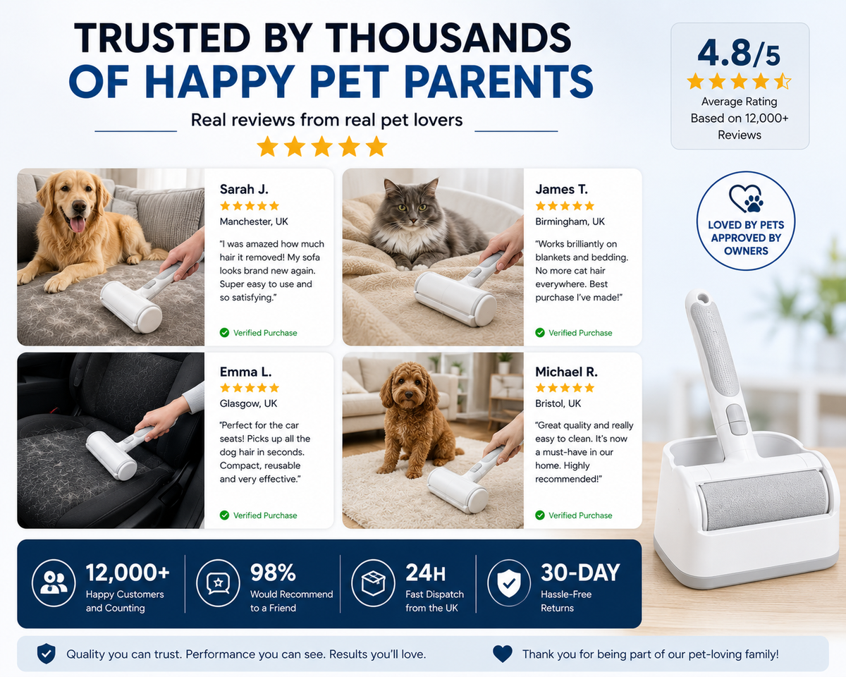 Pet Hair Remover Roller – Reusable Self-Cleaning Brush for Dog & Cat Fur