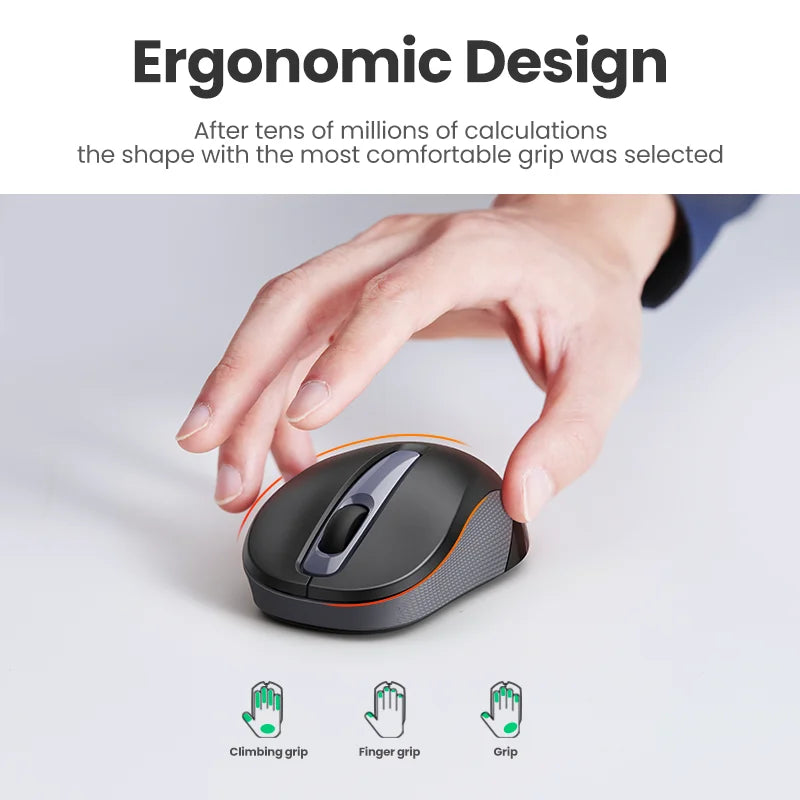 Mouse Wireless Ergonomic Shape Silent Click 2400 DPI