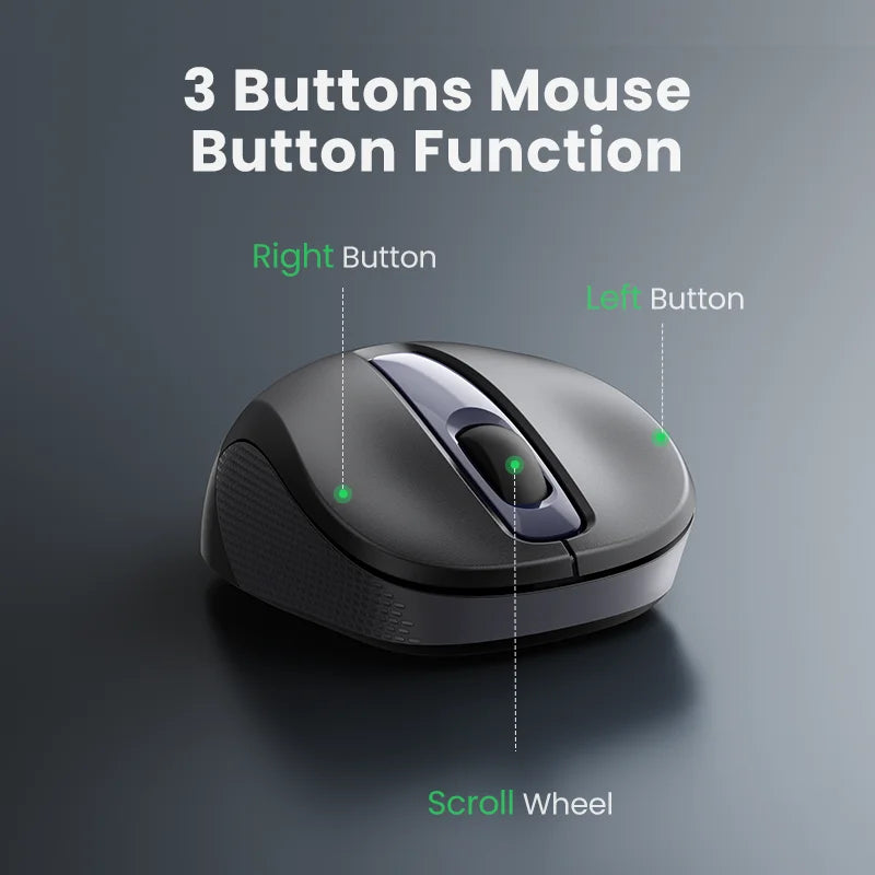 Mouse Wireless Ergonomic Shape Silent Click 2400 DPI