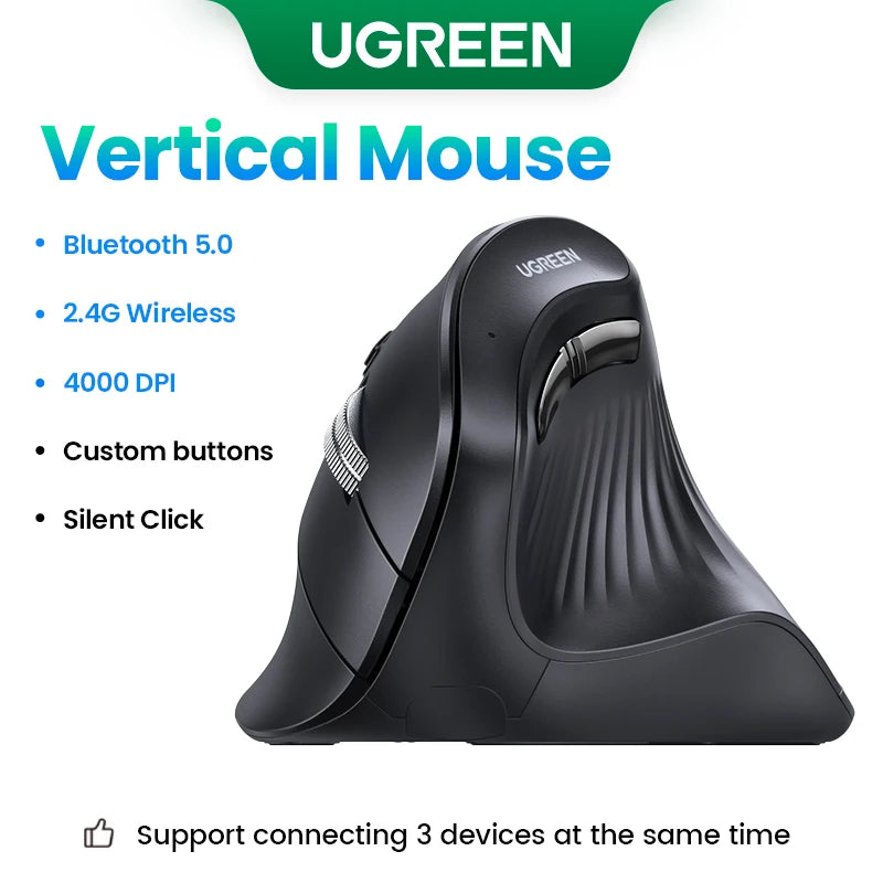 Vertical Mouse Wireless Bluetooth5.0 2.4G Ergonomic