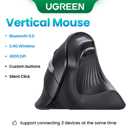 Vertical Mouse Wireless Bluetooth5.0 2.4G Ergonomic